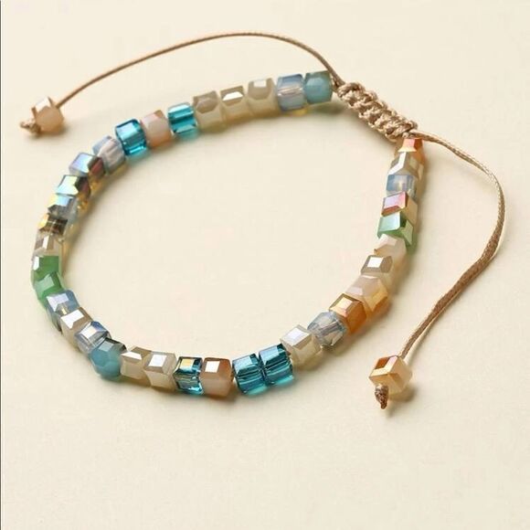 5/$25 GLASS COLORFUL BEADED BRACELET - Picture 2 of 4